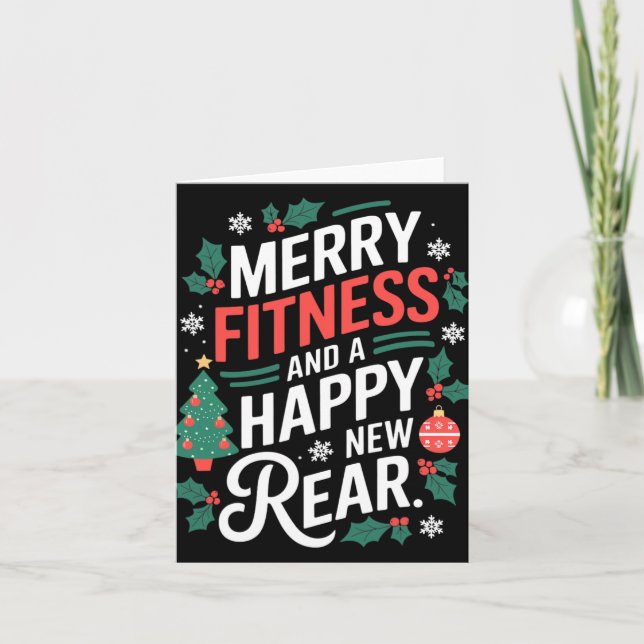 Cartão Feliz Fitness E Um Feliz Ano Novo Fitmas Christma (Frente)