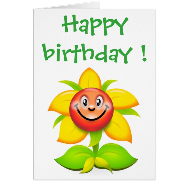 CARTÃO "FELIZ FLORES DE ROSTO DE ANIVERSÁRIO (Frente)