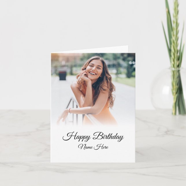 Cartão Feliz foto de aniversário (Frente)