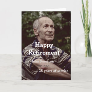 Cartão Feliz foto de aposentadoria nome ano anos de servi