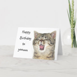Cartão Feliz gatinho de aniversário