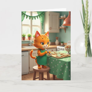 Cartão Feliz Gatinho de Bolos