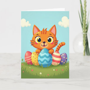 Cartão Feliz Gatinho de Primavera