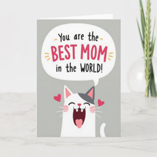Cartão Feliz Gato Melhor Mãe do Mundo