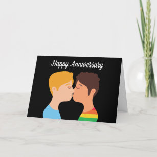 Cartão Feliz Gay do aniversário Homens Casais Românticos 