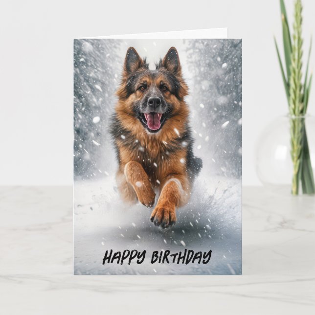 Cartão Feliz German shepherd de aniversário (Frente)