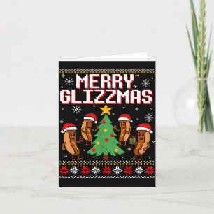 Cartão Feliz Glizzmas Divertido Feliz Natal Cachorros Que