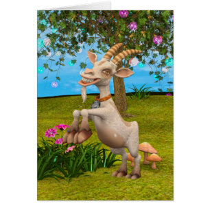 Cartão Feliz Goat