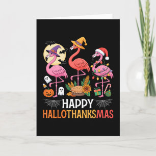 Cartão Feliz Hallothanksmas Xmas Halloween Dia de Ação de