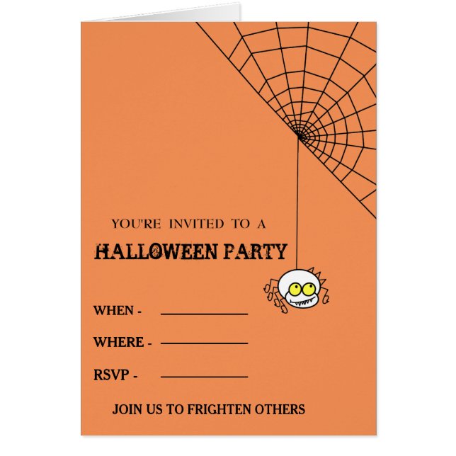 Cartão Feliz Halloween 2020 com aranha e sua teia (Frente)