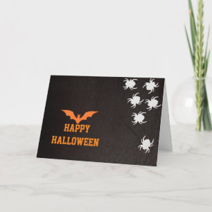 Cartão Feliz Halloween 2020 com Black Bat and Spider web