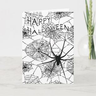 Cartão feliz halloween : aranha assustadora :