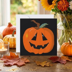 Cartão Feliz Halloween Arte Ilustrativa de Jack O Lantern