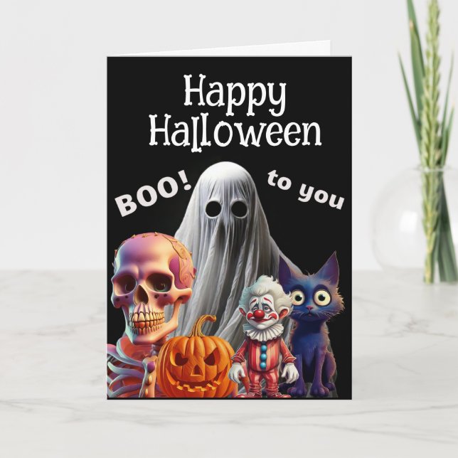 Cartão Feliz Halloween…Boo para você  (Frente)