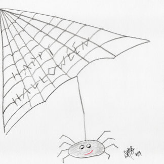 Cartão Feliz Halloween - Carta da Aranha