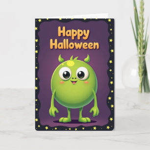 Cartão Feliz Halloween Carta Olhos Grandes
