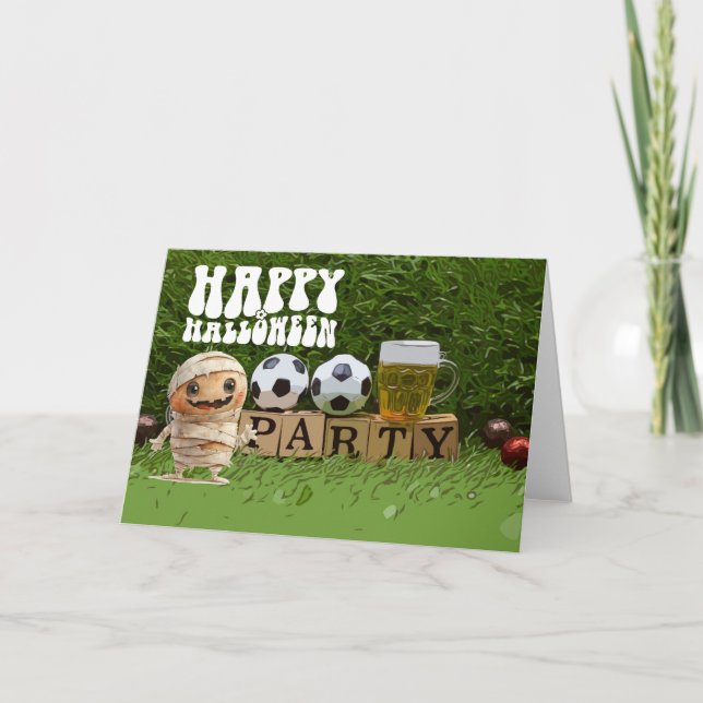 Cartão Feliz Halloween com bolas (Frente)