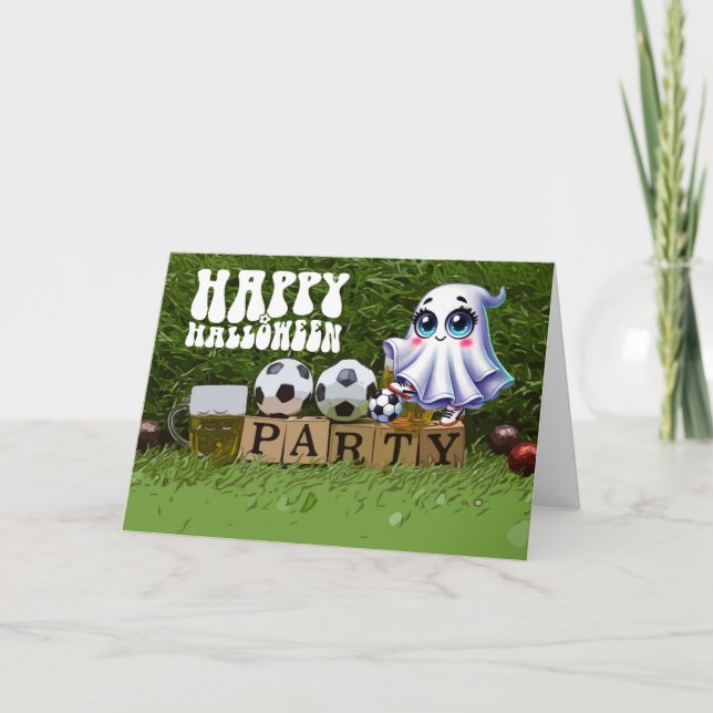 Cartão Feliz Halloween com bolas (Frente)