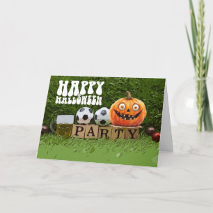 Cartão Feliz Halloween com bolas