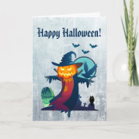 Feliz Halloween Com Espantalho Assombrado