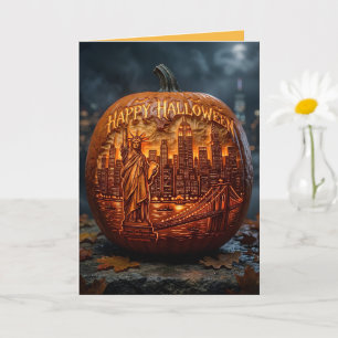 Cartão Feliz Halloween com tema de Nova York
