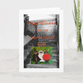 Cartão Feliz Halloween da Casa Assombrada!