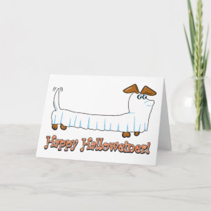 Cartão Feliz Halloween Dachshund