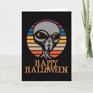 Cartão Feliz Halloween Engraçado Caráter Assustador