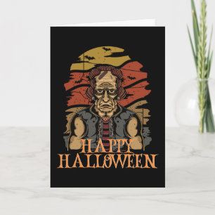 Cartão Feliz Halloween Engraçado Caráter Assustador