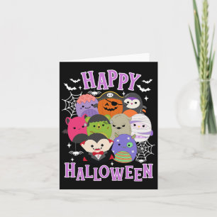Cartão Feliz Halloween Esquadrão Mallow Dando Presentes B