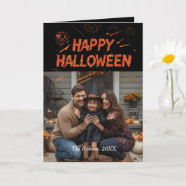 Cartão Feliz Halloween, Foto de Família de Hallowe