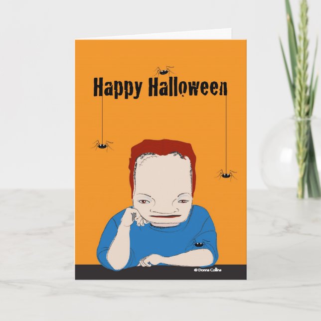 Cartão Feliz Halloween Frankenstein Spider Card (Frente)
