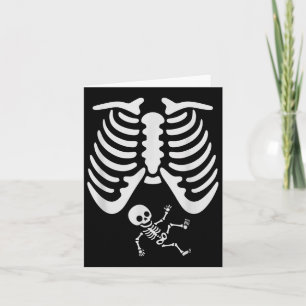 Cartão Feliz Halloween Grávida Bebê Skeleton Spookies Sea