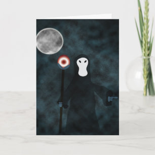 Cartão Feliz Halloween Grim Reaper Night Moon