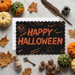 Cartão Feliz Halloween, Halloween moderno minimali