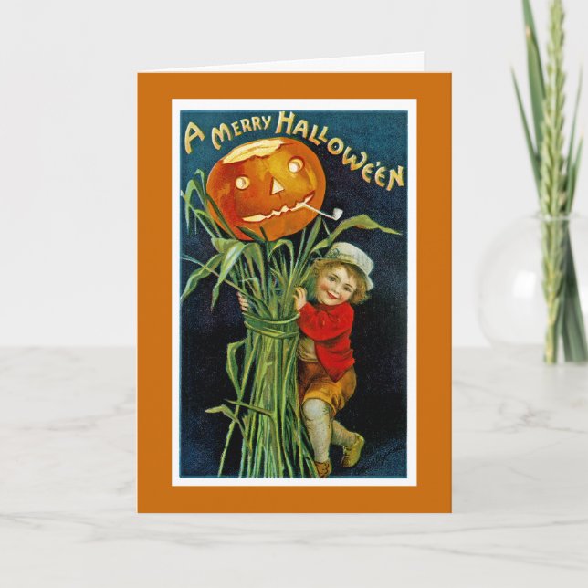 Cartão Feliz Halloween Jack o'Lanterna (Frente)