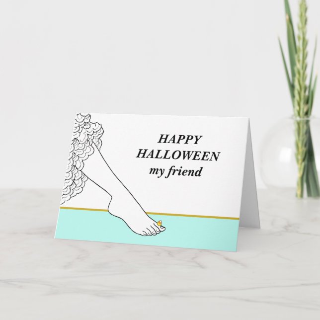 Cartão Feliz Halloween meu Amigo do Milho no Pé (Frente)