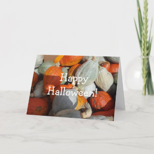 Cartão Feliz Halloween Outono Bênçãos Abóboras