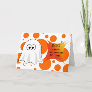 Cartão Feliz Halloween para você com o Halloween Boo Gho