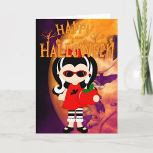 Cartão Feliz Halloween Pequeno Vampress
