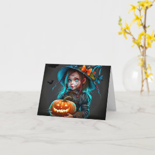 Cartão Feliz Halloween, Sassy Gothic Witch Ilustração
