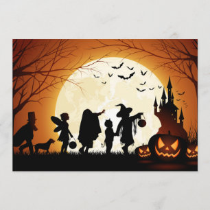 Cartão Feliz Halloween Silhouette Children