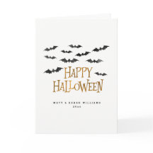 Feliz Halloween Watercolor Bats