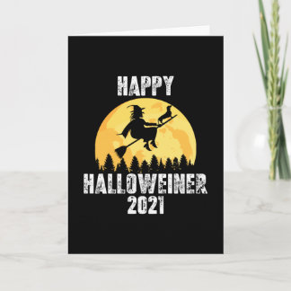 Cartão Feliz Halloweiner 2021 - Dachshund Bruxa