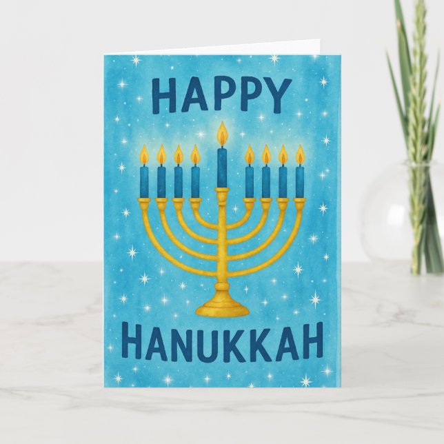 Cartão Feliz Hanukkah (Frente)