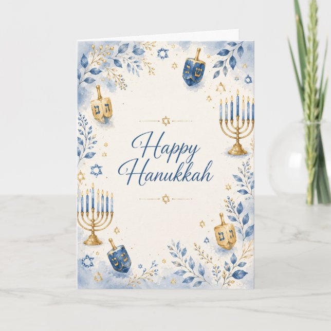 Cartão Feliz Hanukkah (Frente)