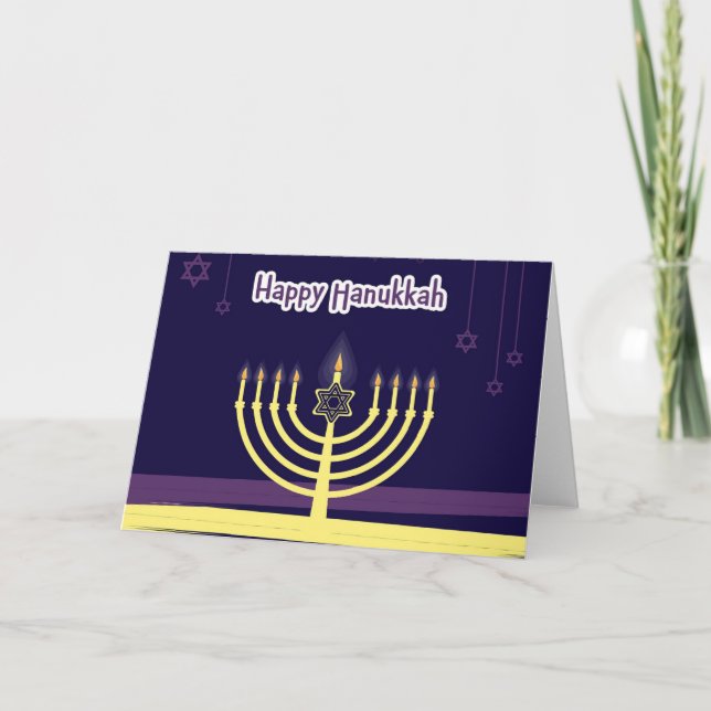 Cartão Feliz Hanukkah (Frente)