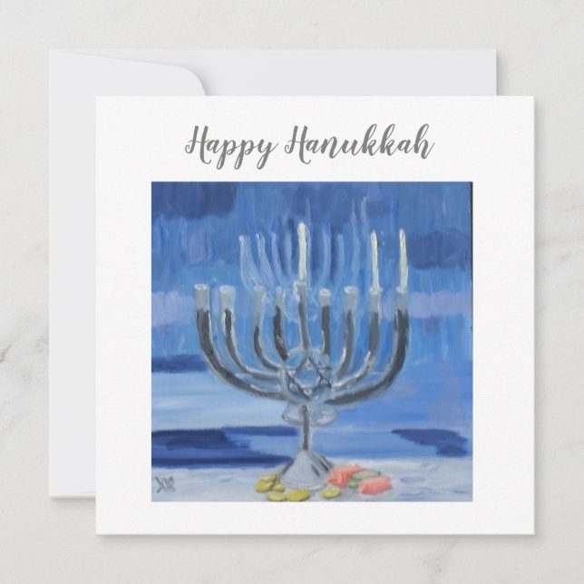 Cartão Feliz Hanukkah (Frente)