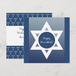 Cartão Feliz Hanukkah Blue Saudações