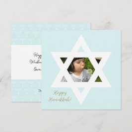 Cartão Feliz Hanukkah Cute Blue One Foto